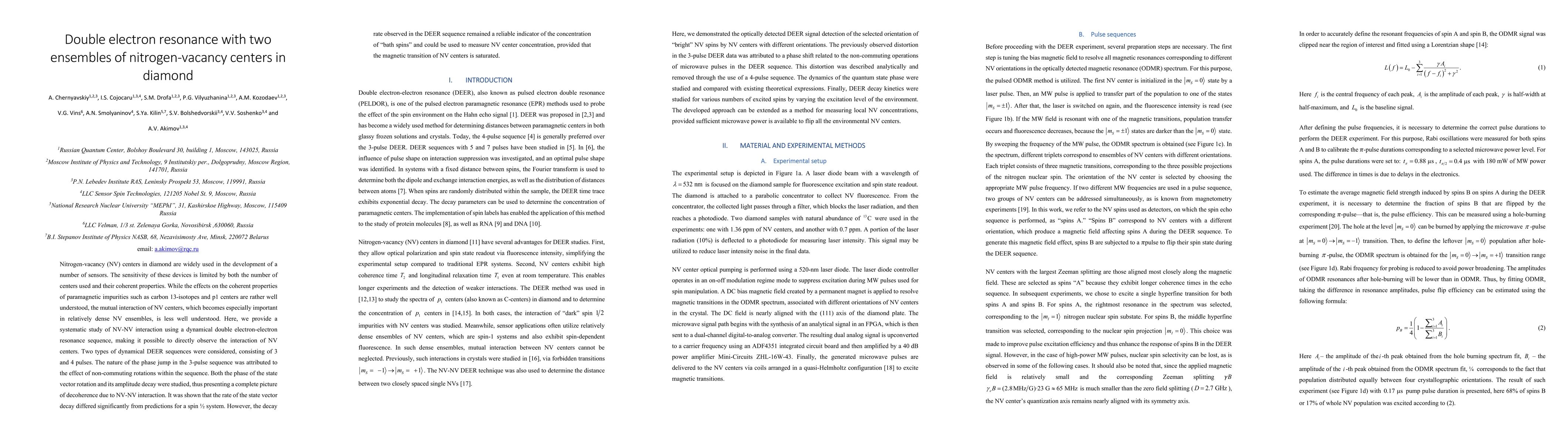 Thumbnail for Double electron resonance with two ensembles of nitrogen-vacancy centers
  in diamond