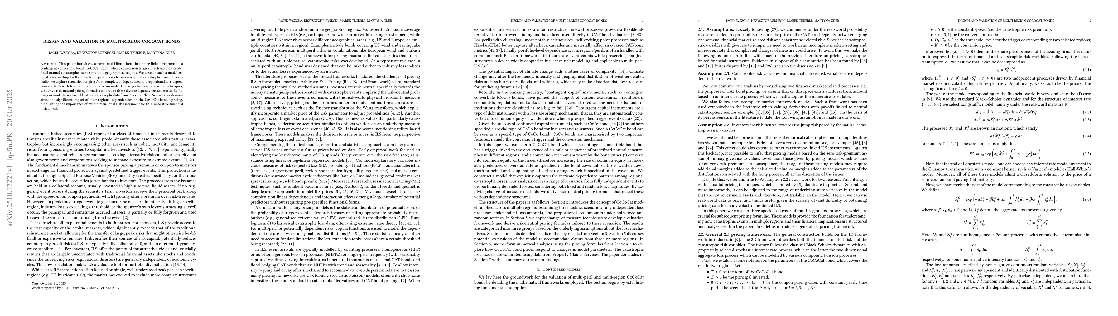Thumbnail for Design and valuation of multi-region CoCoCat bonds