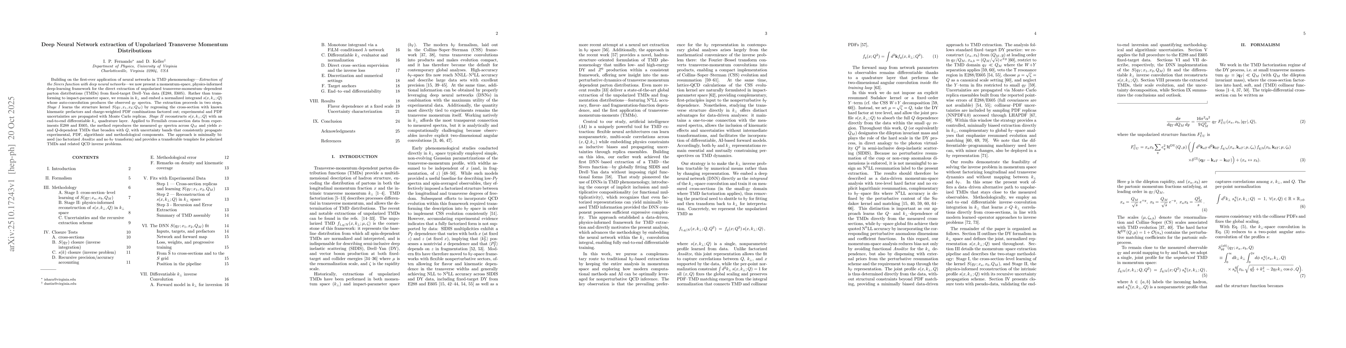 Thumbnail for Deep Neural Network extraction of Unpolarized Transverse Momentum
  Distributions