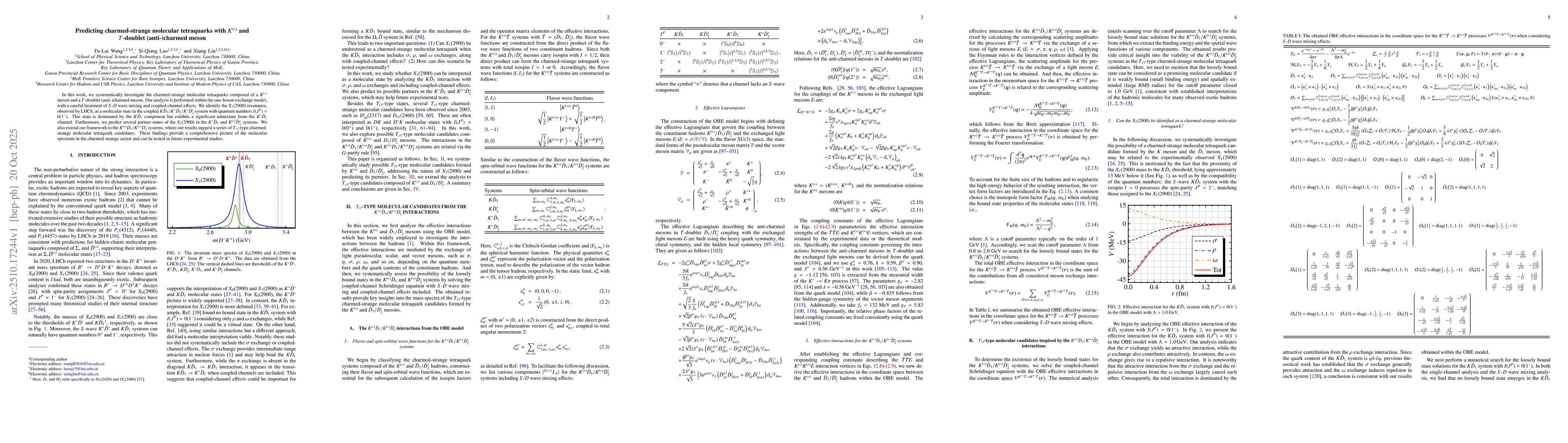 Thumbnail for Predicting charmed-strange molecular tetraquarks with $K^{(*)}$ and
  $T$-doublet (anti-)charmed meson