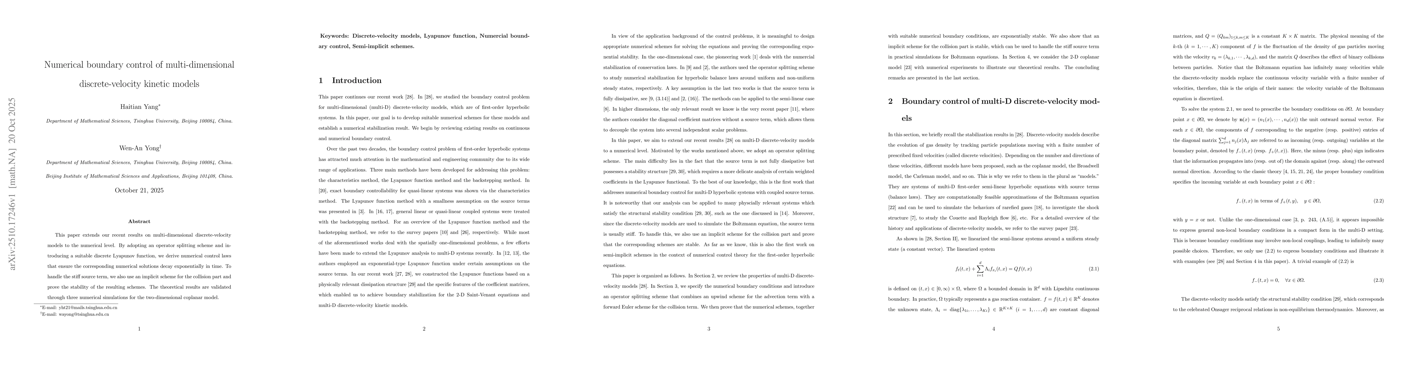 Thumbnail for Numerical boundary control of multi-dimensional discrete-velocity
  kinetic models
