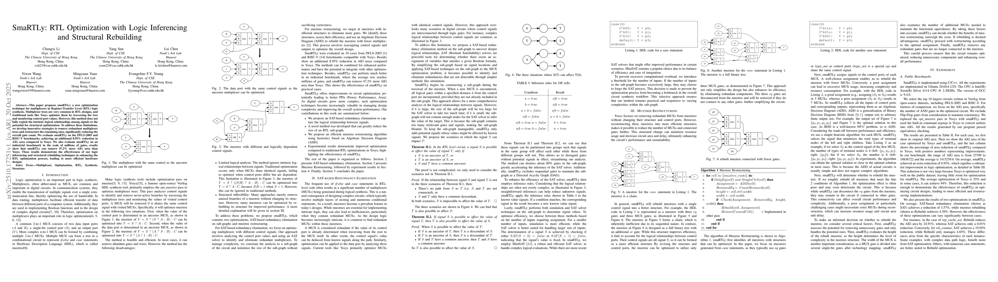 Thumbnail for SmaRTLy: RTL Optimization with Logic Inferencing and Structural
  Rebuilding