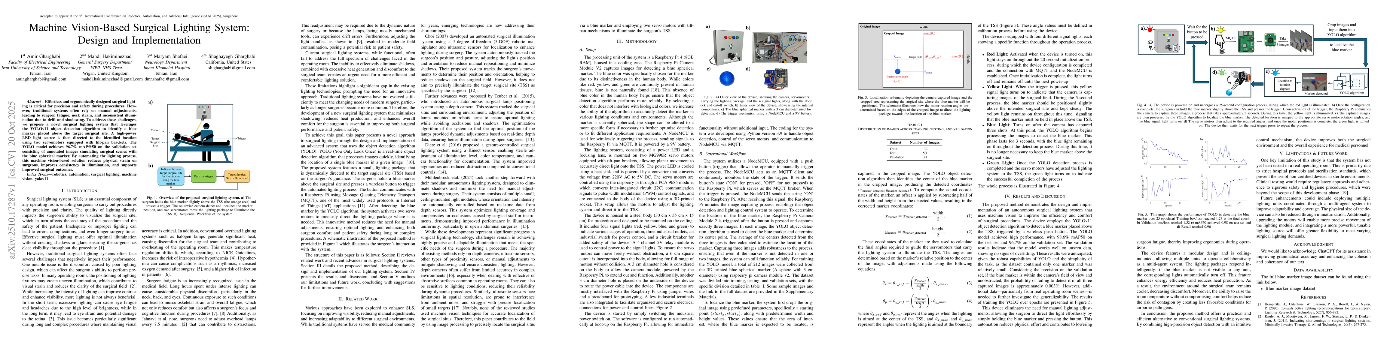 Thumbnail for Machine Vision-Based Surgical Lighting System:Design and Implementation