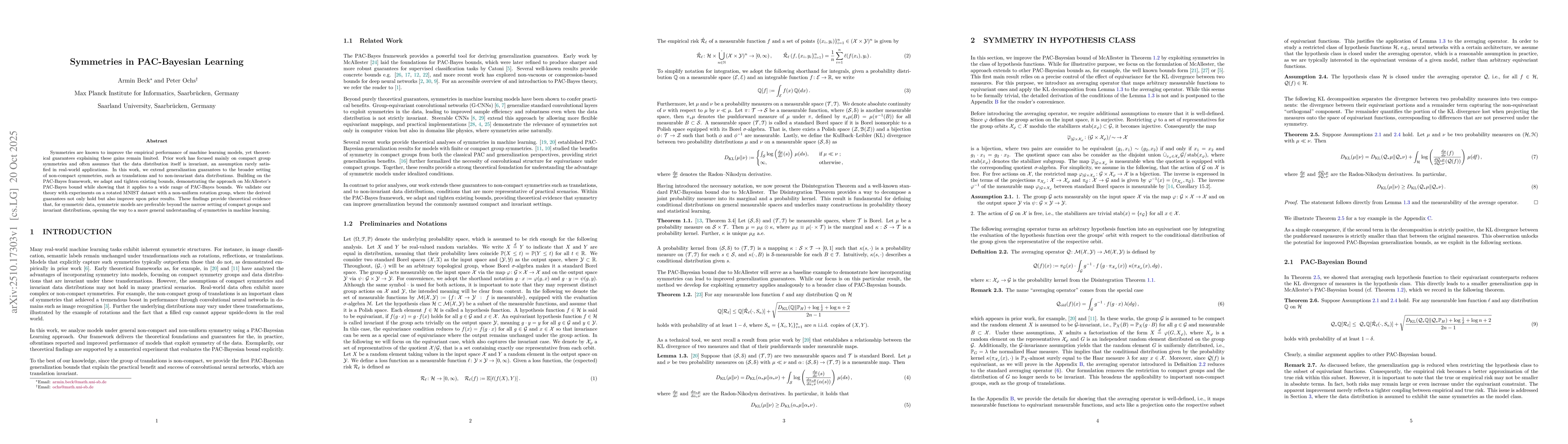 Thumbnail for Symmetries in PAC-Bayesian Learning