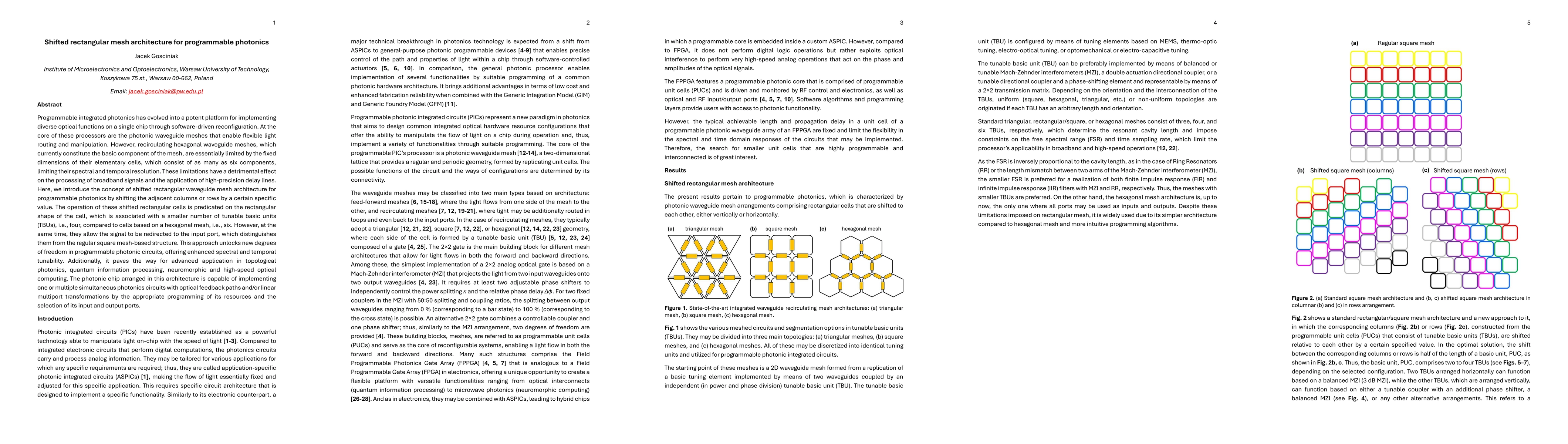 Thumbnail for Shifted rectangular mesh architecture for programmable photonics
