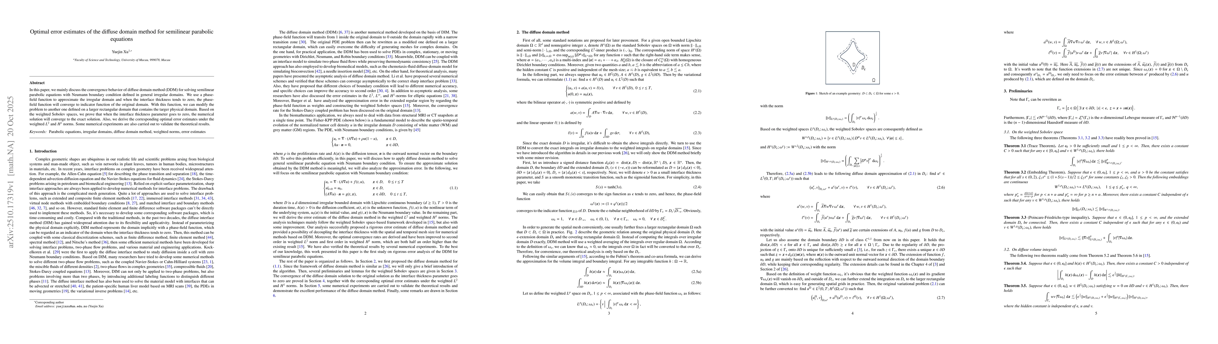 Thumbnail for Optimal error estimates of the diffuse domain method for semilinear
  parabolic equations