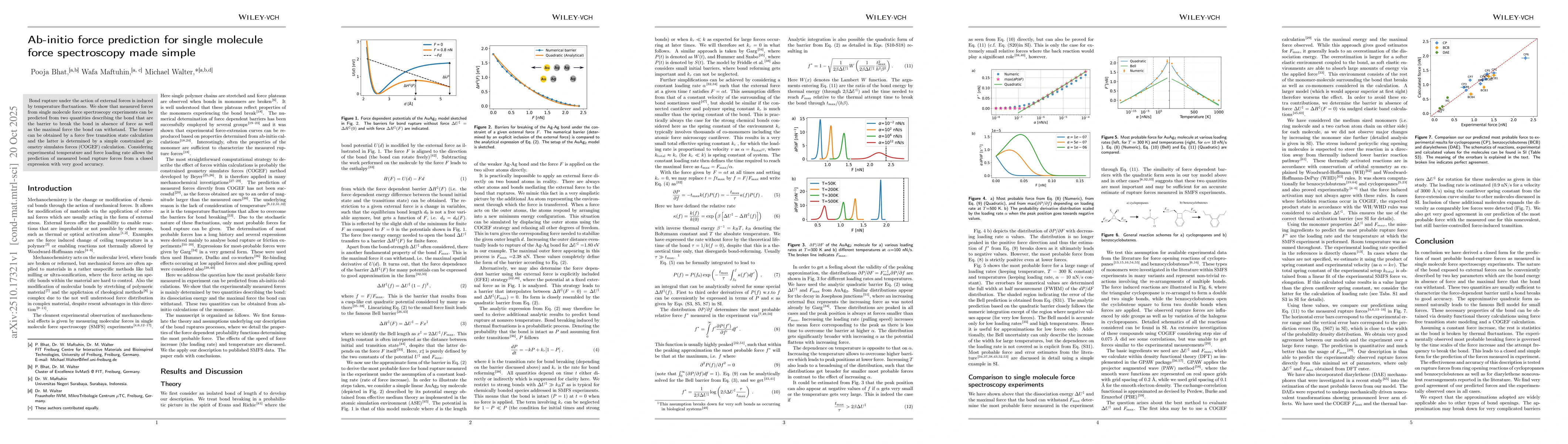 Thumbnail for Ab-initio force prediction for single molecule force spectroscopy made
  simple