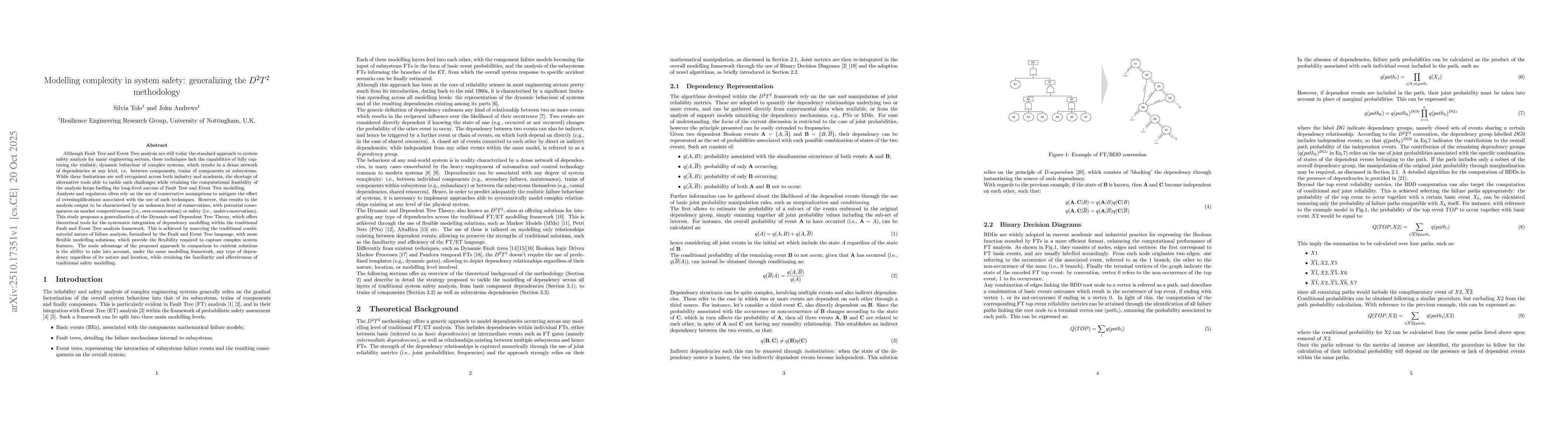 Thumbnail for Modelling complexity in system safety: generalizing the D2T2 methodology