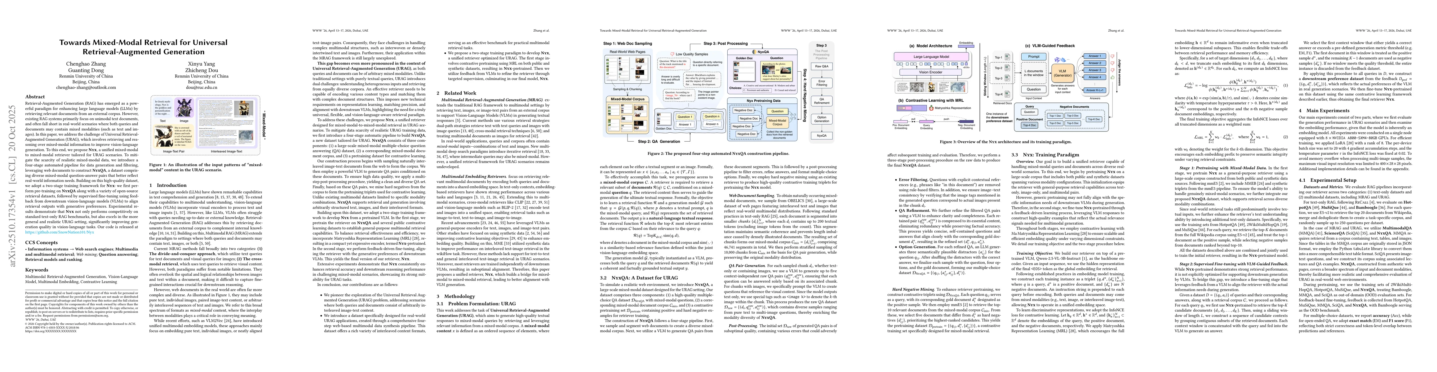 Thumbnail for Towards Mixed-Modal Retrieval for Universal Retrieval-Augmented
  Generation