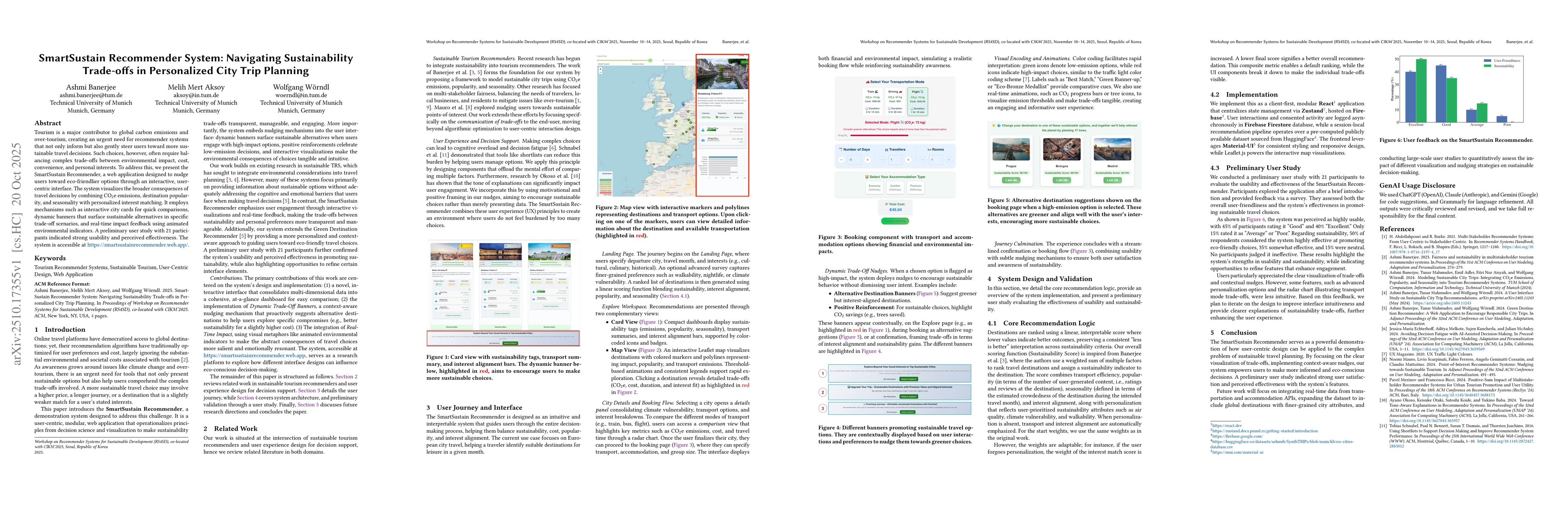 Thumbnail for SmartSustain Recommender System: Navigating Sustainability Trade-offs in
  Personalized City Trip Planning