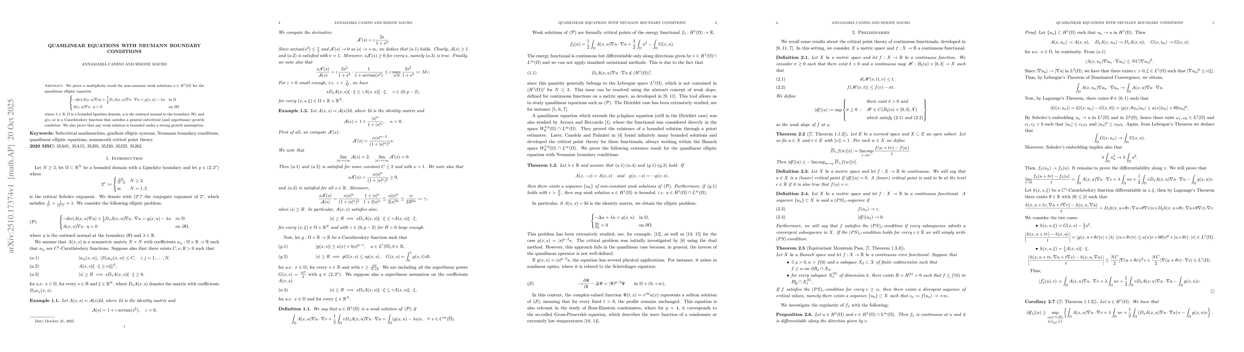 Thumbnail for Quasilinear Equations with Neumann Boundary Conditions