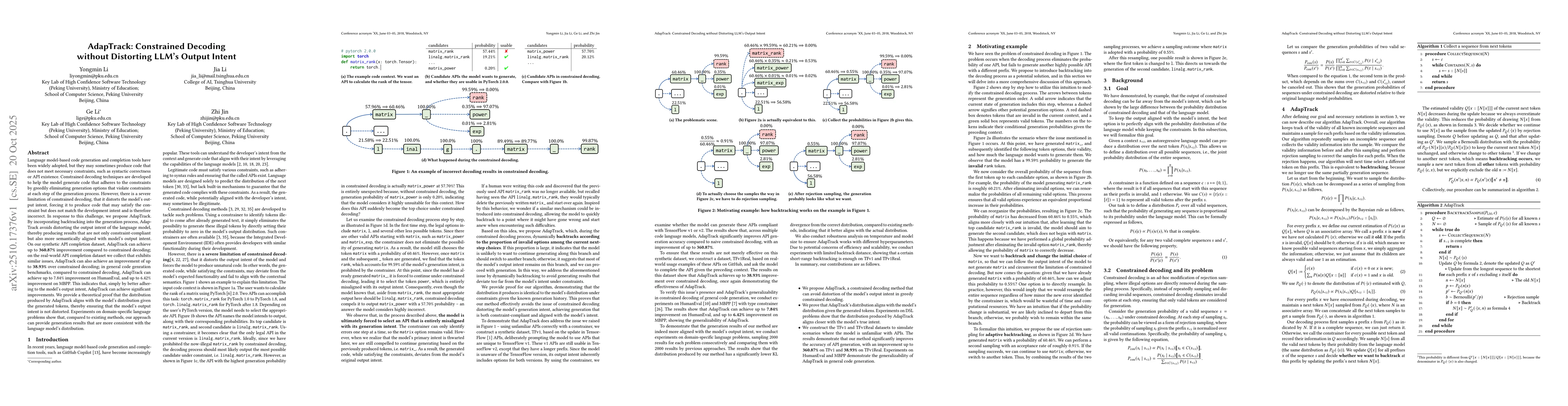 Thumbnail for AdapTrack: Constrained Decoding without Distorting LLM's Output Intent