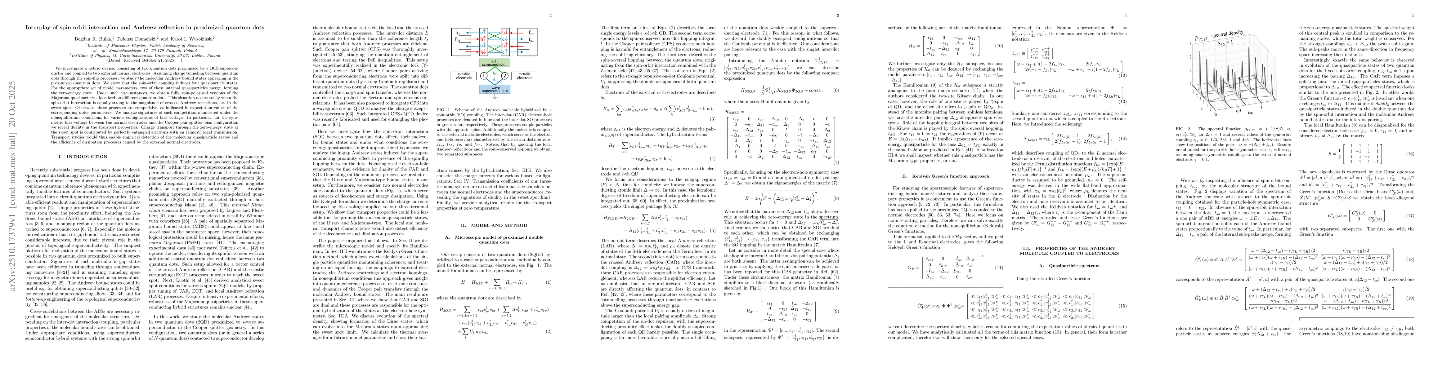 Thumbnail for Interplay of spin orbit interaction and Andreev reflection in proximized
  quantum dots