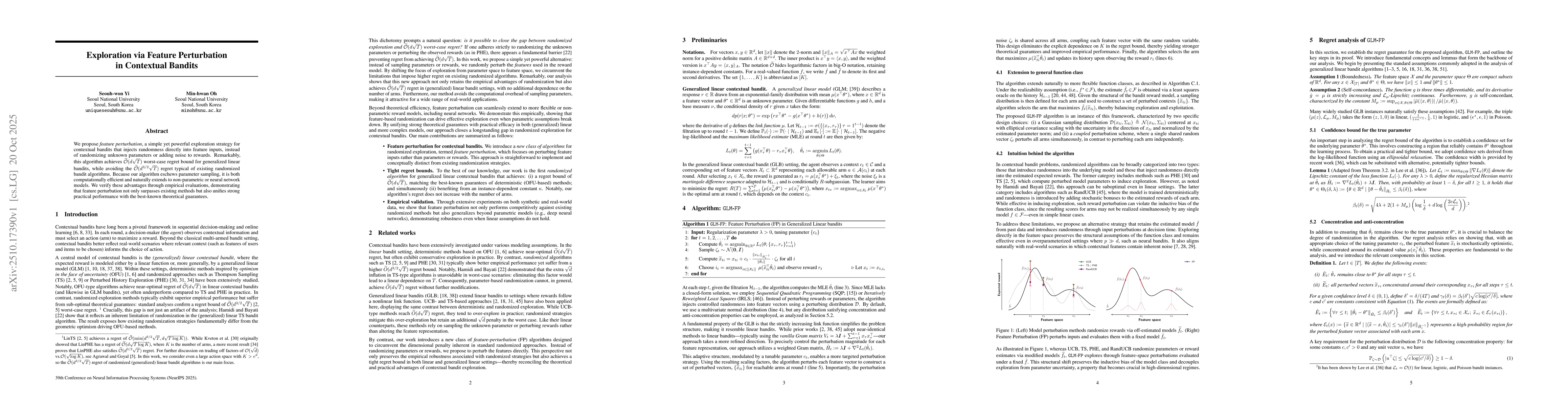 Thumbnail for Exploration via Feature Perturbation in Contextual Bandits