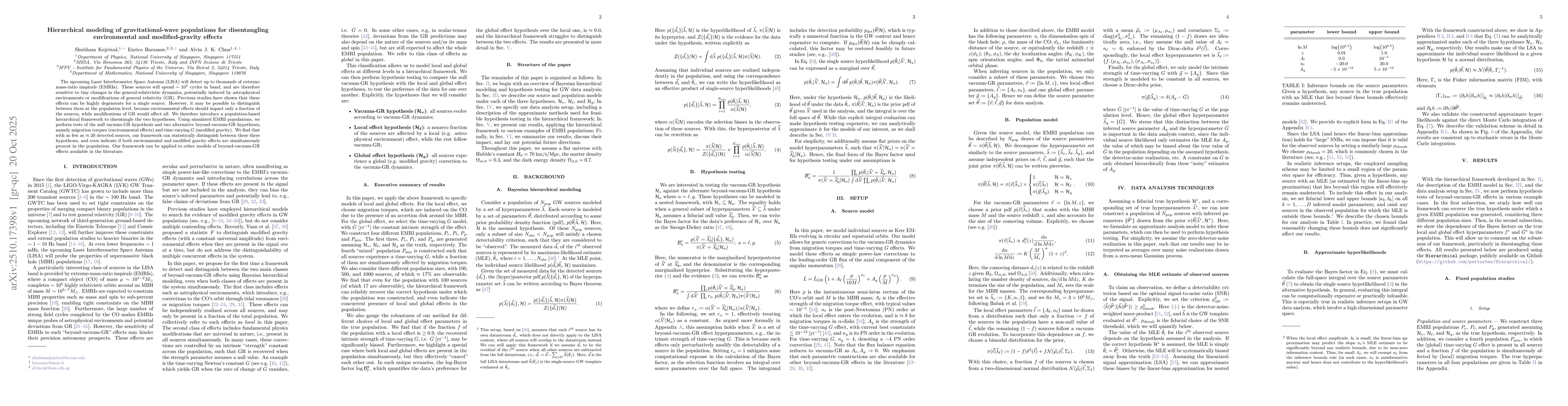 Thumbnail for Hierarchical modeling of gravitational-wave populations for
  disentangling environmental and modified-gravity effects