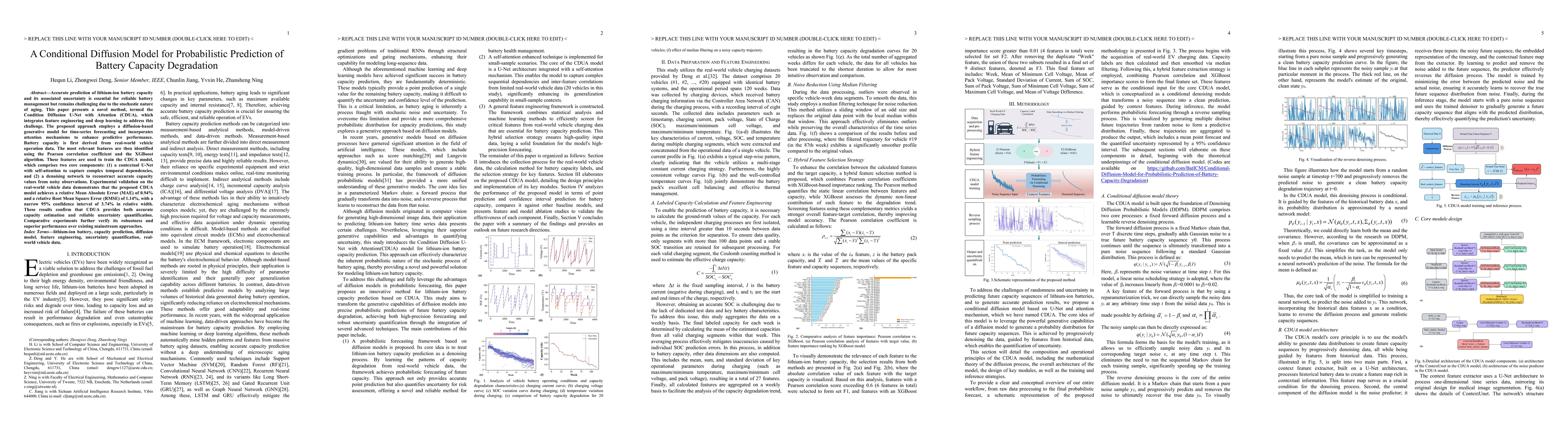 Thumbnail for A Conditional Diffusion Model for Probabilistic Prediction of Battery
  Capacity Degradation