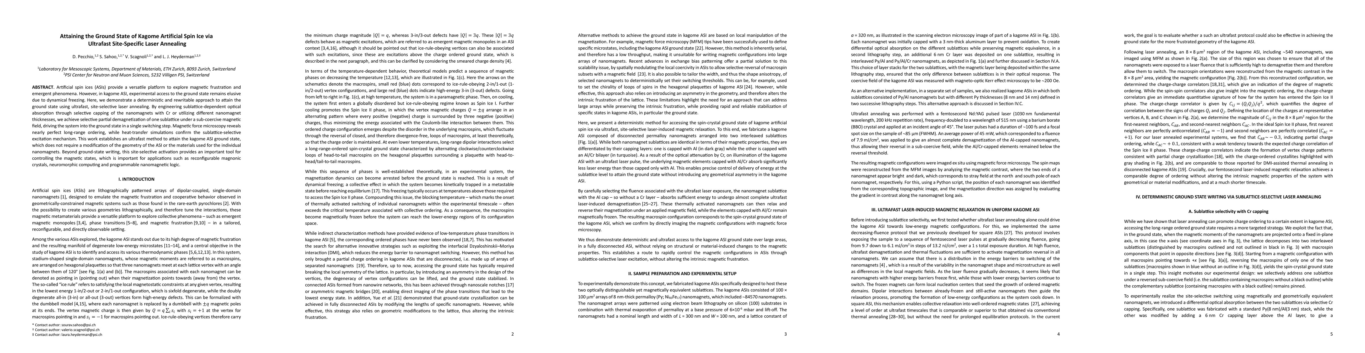 Thumbnail for Attaining the Ground State of Kagome Artificial Spin Ice via Ultrafast
  Site-Specific Laser Annealing
