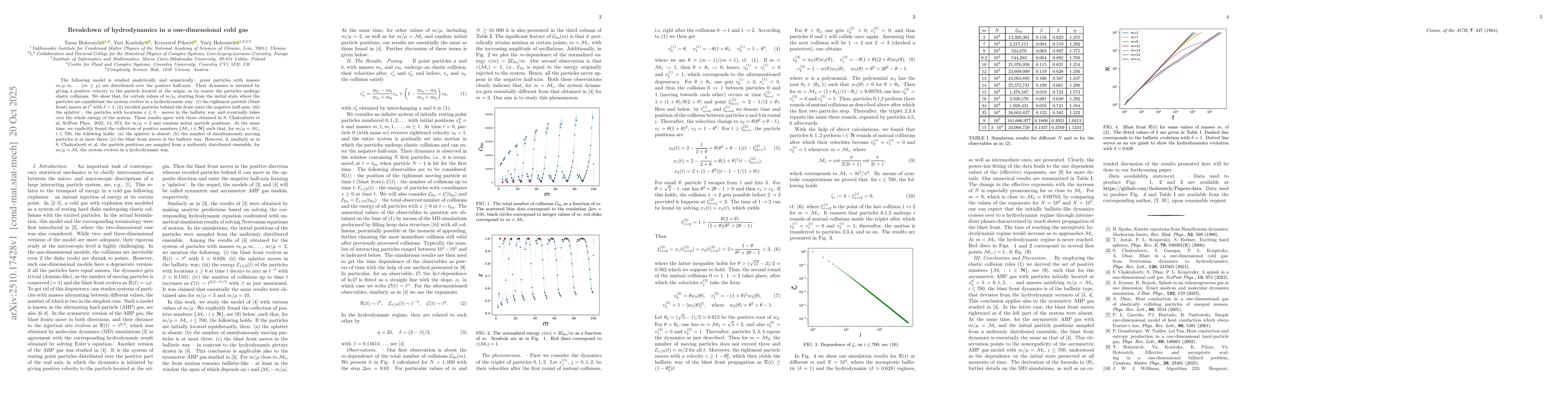 Thumbnail for Breakdown of hydrodynamics in a one-dimensional cold gas