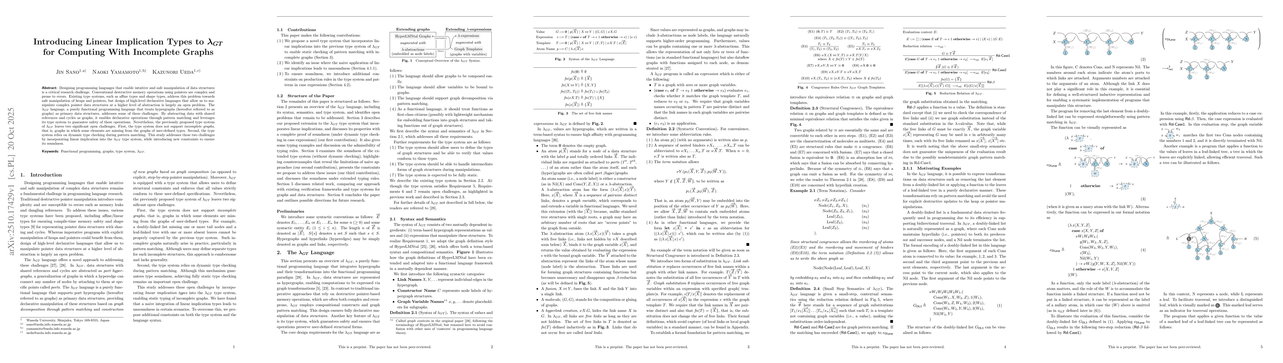Thumbnail for Introducing Linear Implication Types to $λ_{GT}$ for Computing
  With Incomplete Graphs