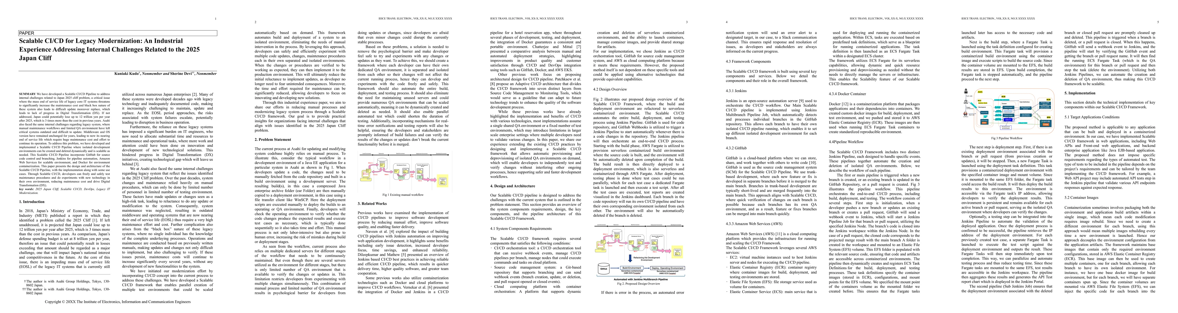 Thumbnail for Scalable CI/CD for Legacy Modernization: An Industrial Experience
  Addressing Internal Challenges Related to the 2025 Japan Cliff