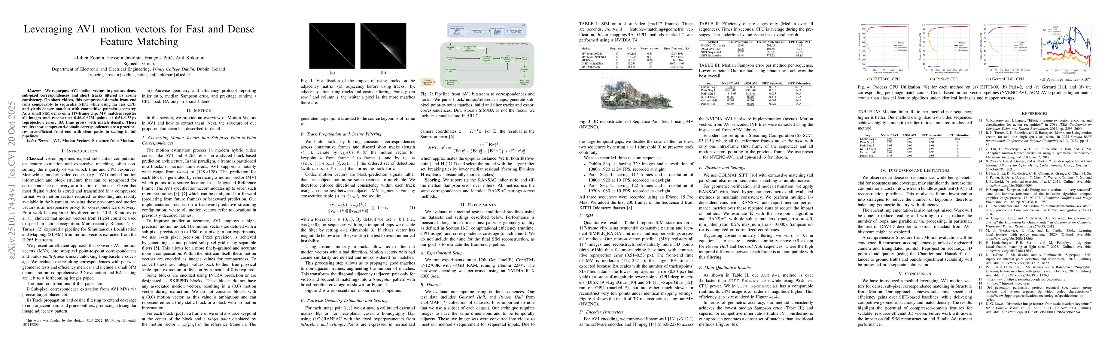 Thumbnail for Leveraging AV1 motion vectors for Fast and Dense Feature Matching