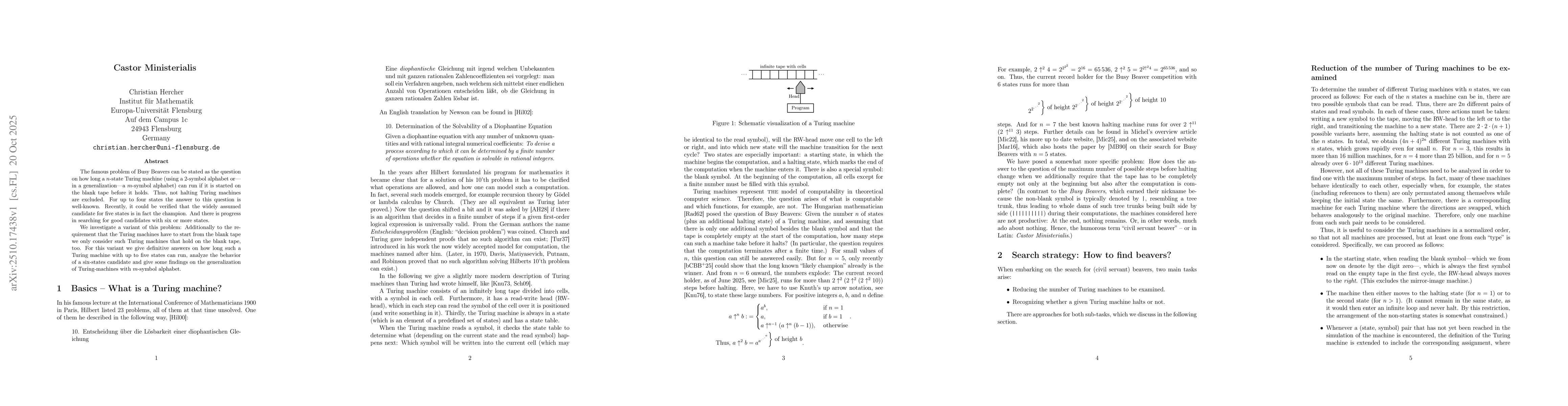 Thumbnail for Castor Ministerialis