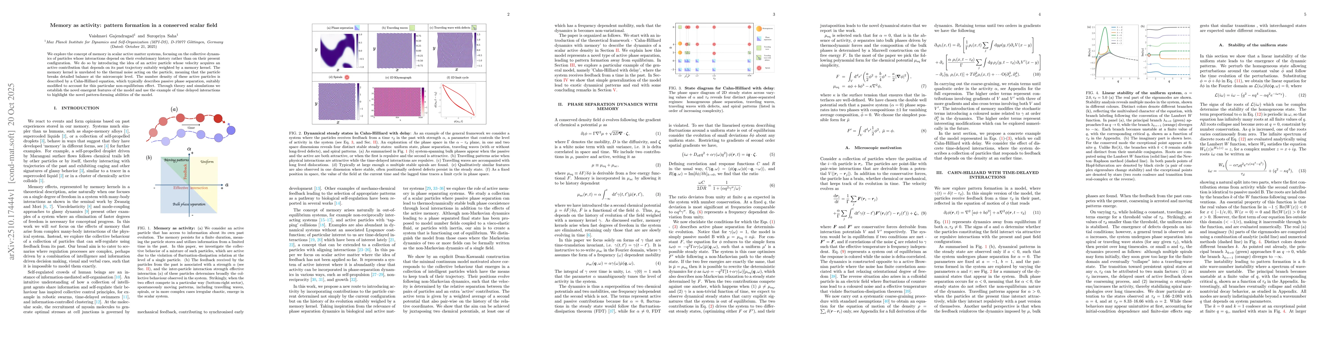 Thumbnail for Memory as activity: pattern formation in a conserved scalar field