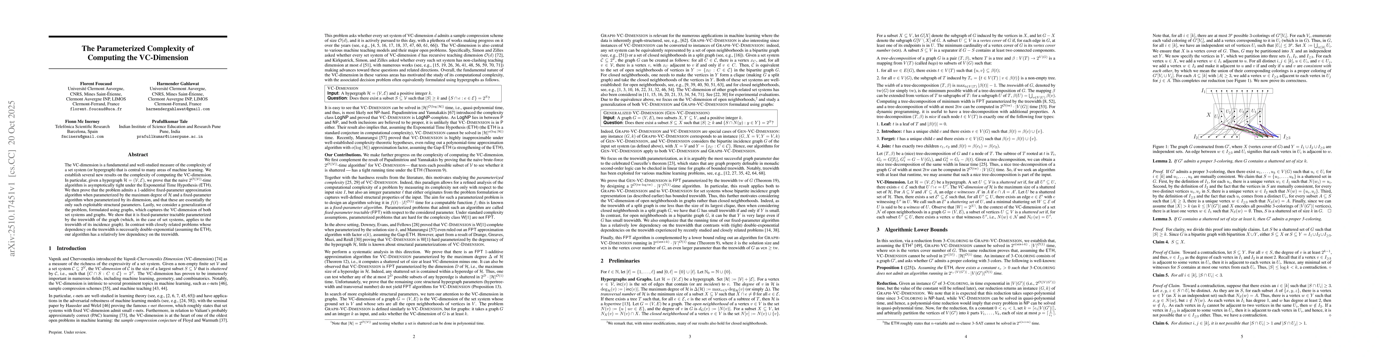 Thumbnail for The Parameterized Complexity of Computing the VC-Dimension