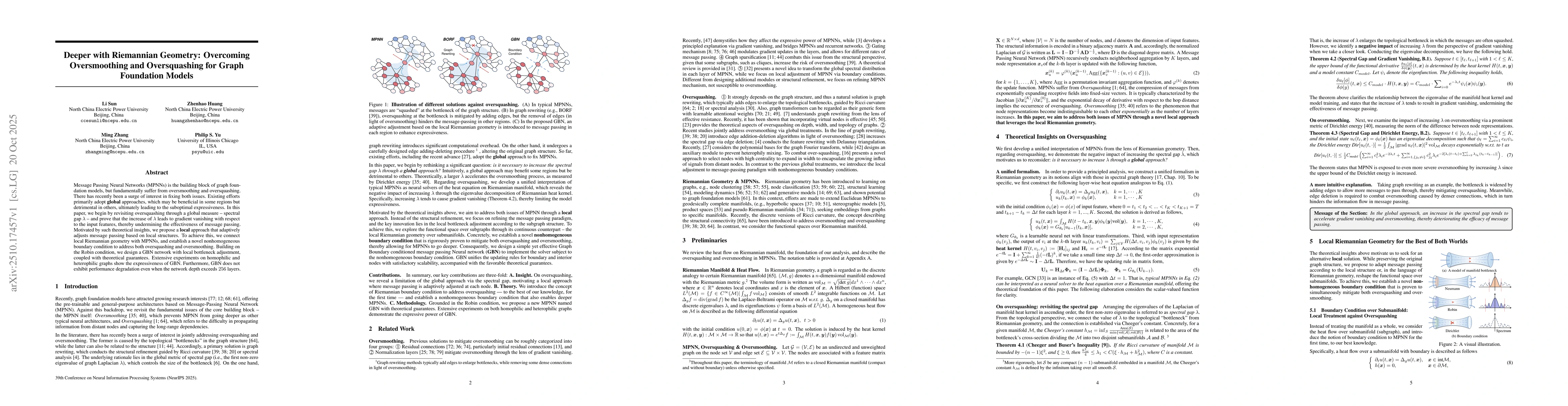 Thumbnail for Deeper with Riemannian Geometry: Overcoming Oversmoothing and
  Oversquashing for Graph Foundation Models