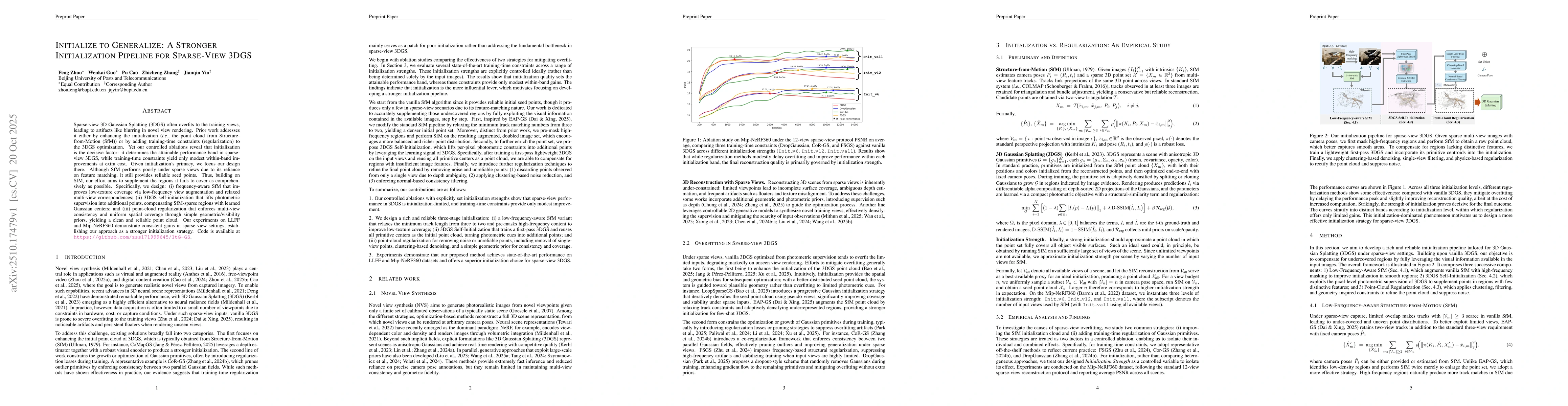 Thumbnail for Initialize to Generalize: A Stronger Initialization Pipeline for
  Sparse-View 3DGS