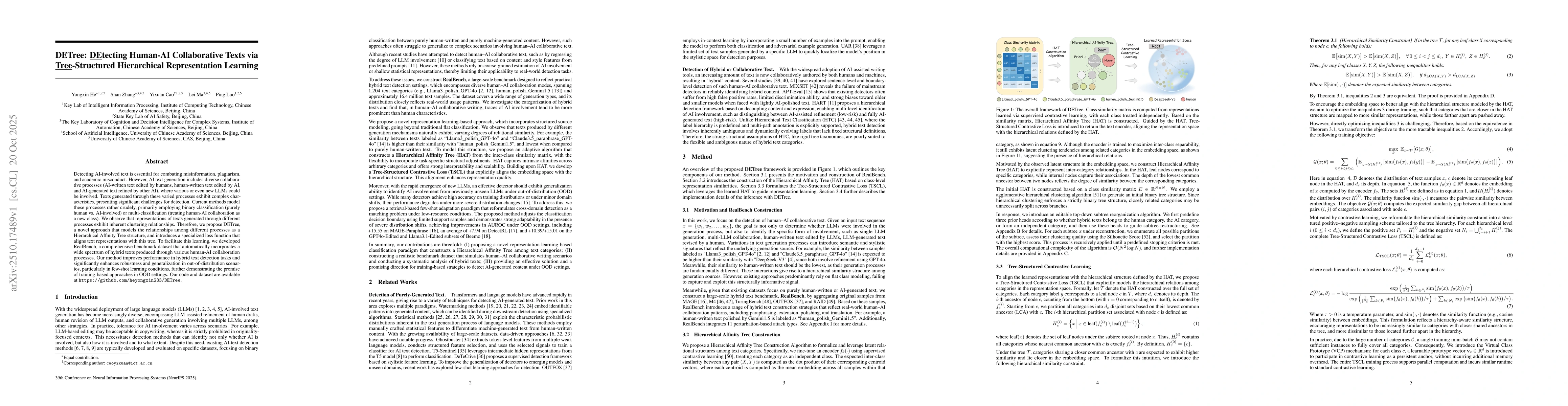 Thumbnail for DETree: DEtecting Human-AI Collaborative Texts via Tree-Structured
  Hierarchical Representation Learning