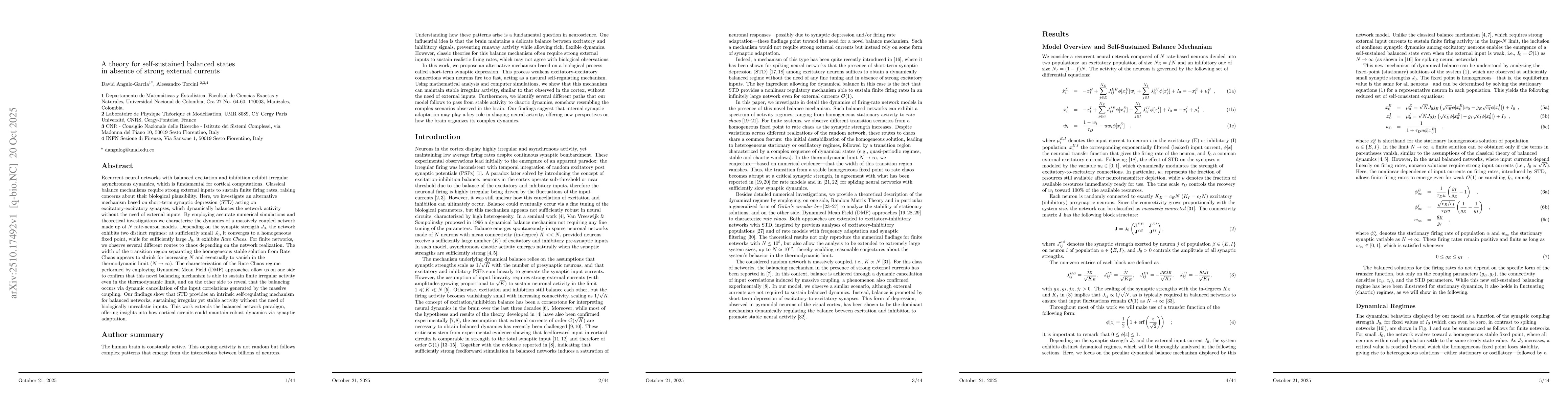 Thumbnail for A theory for self-sustained balanced states in absence of strong
  external currents