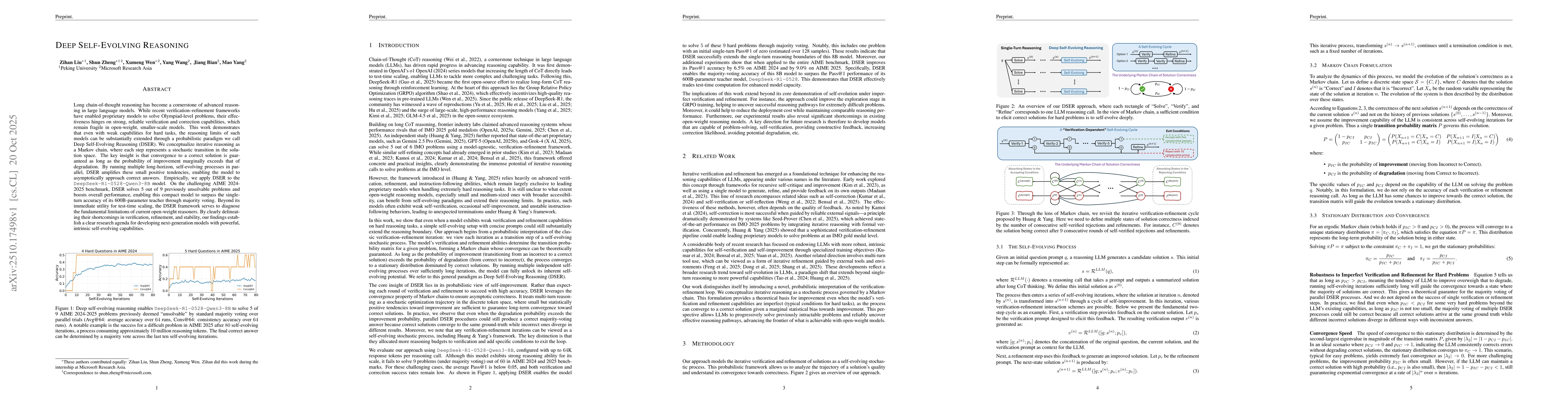 Thumbnail for Deep Self-Evolving Reasoning