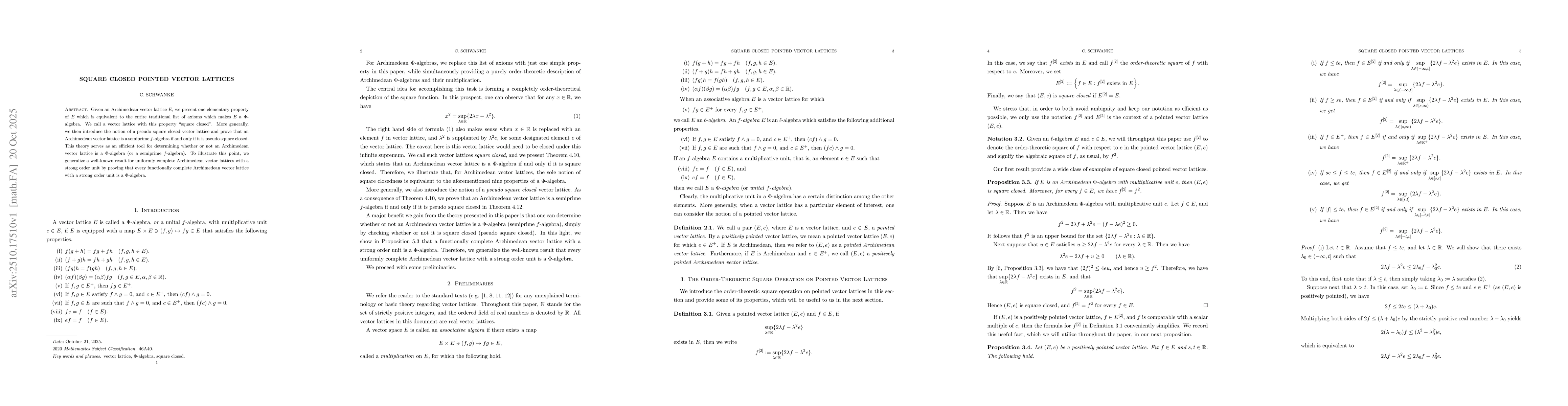 Thumbnail for Square closed pointed vector lattices