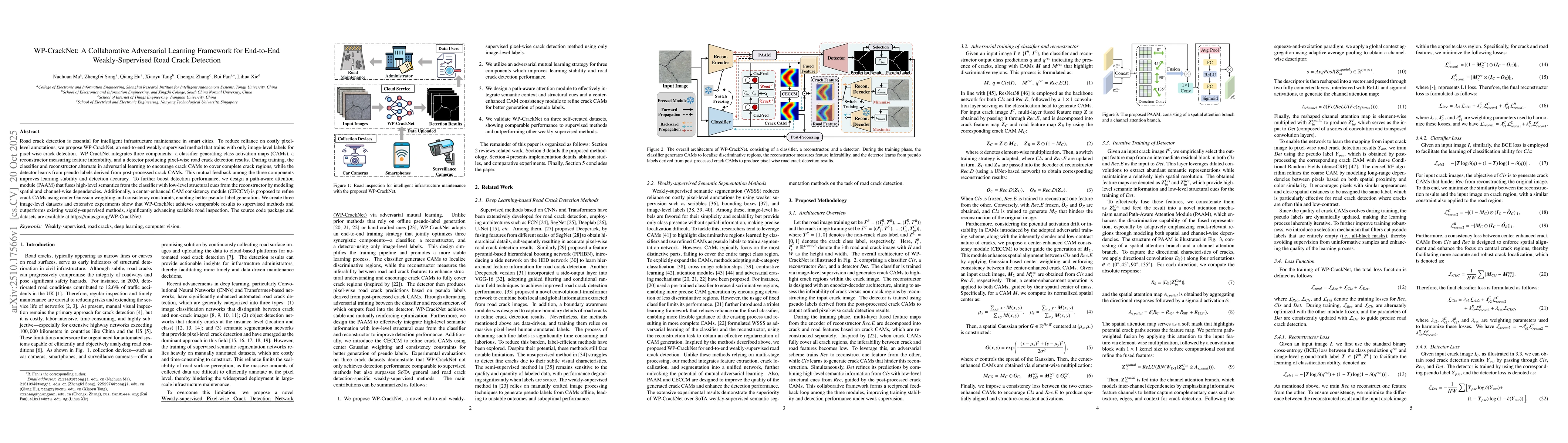Thumbnail for WP-CrackNet: A Collaborative Adversarial Learning Framework for
  End-to-End Weakly-Supervised Road Crack Detection