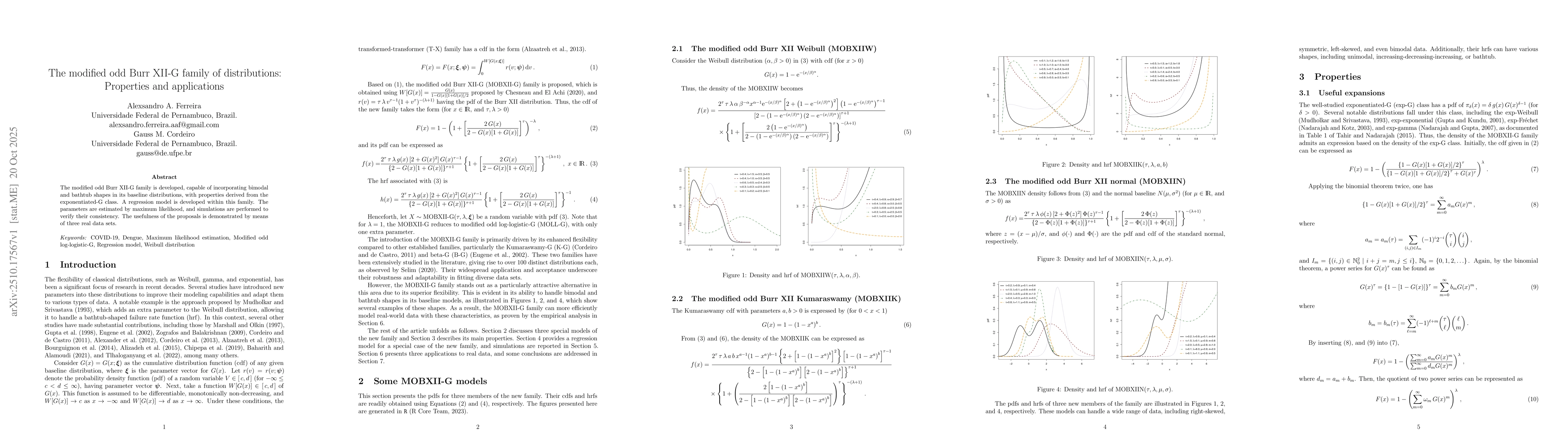 Thumbnail for The modified odd Burr XII-G family of distributions: Properties and
  Applications