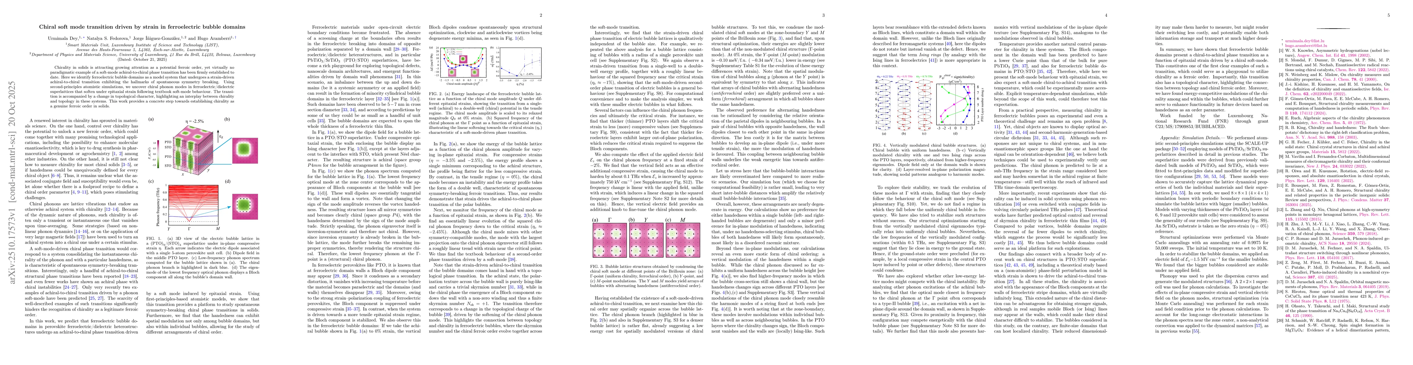 Thumbnail for Chiral soft mode transition driven by strain in ferroelectric bubble
  domains