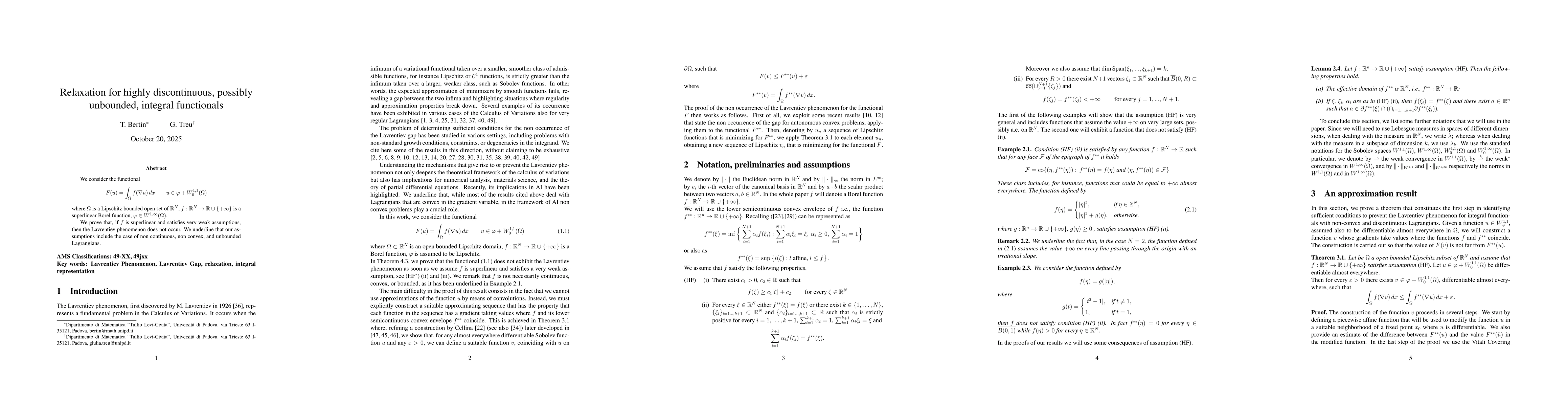 Thumbnail for Relaxation for highly discontinuous, possibly unbounded, integral
  functionals