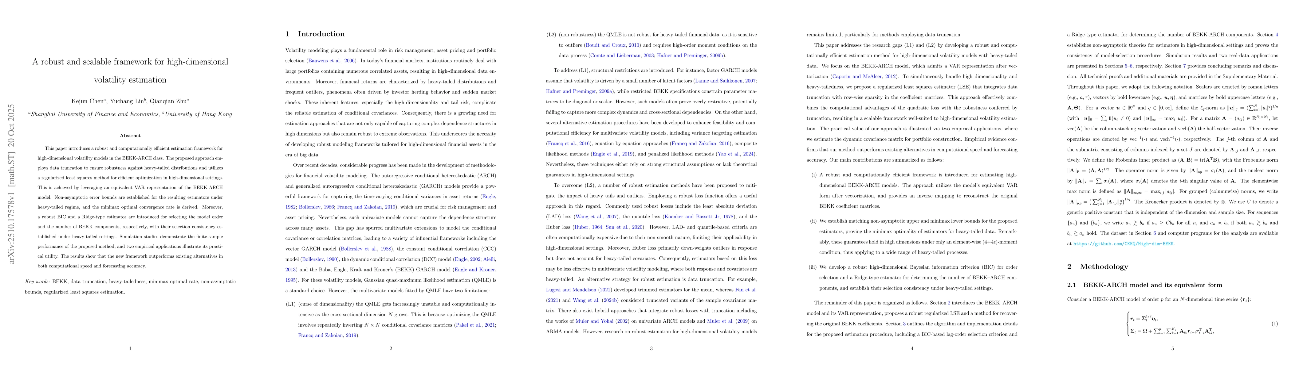 Thumbnail for A robust and scalable framework for high-dimensional volatility
  estimation
