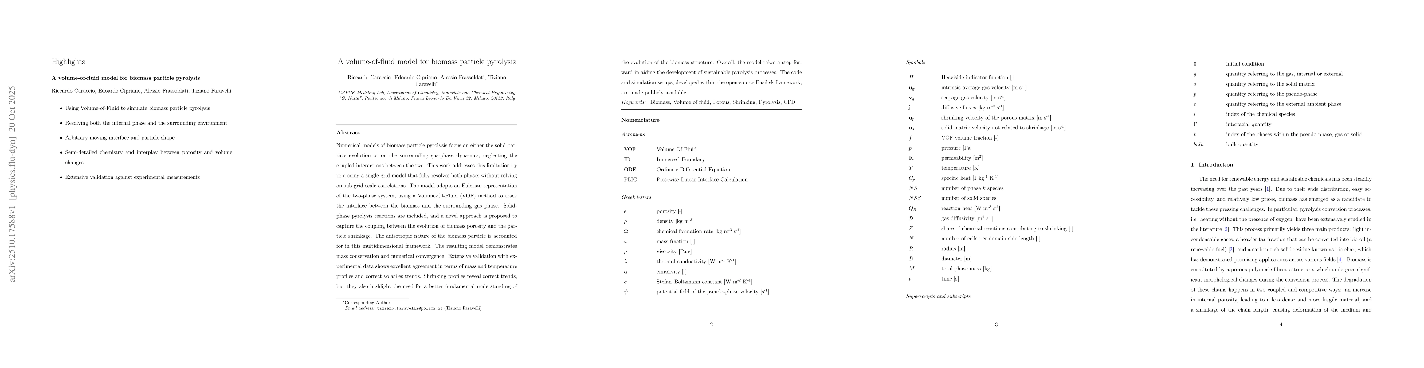 Thumbnail for A volume-of-fluid model for biomass particle pyrolysis