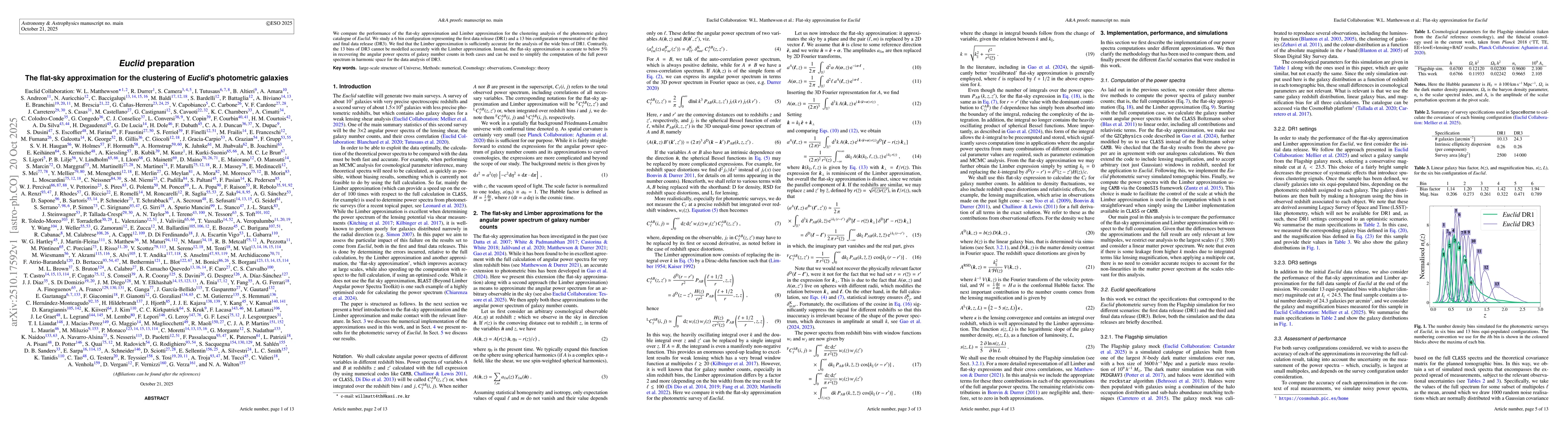 Thumbnail for Euclid preparation: The flat-sky approximation for the clustering of
  Euclid's photometric galaxies