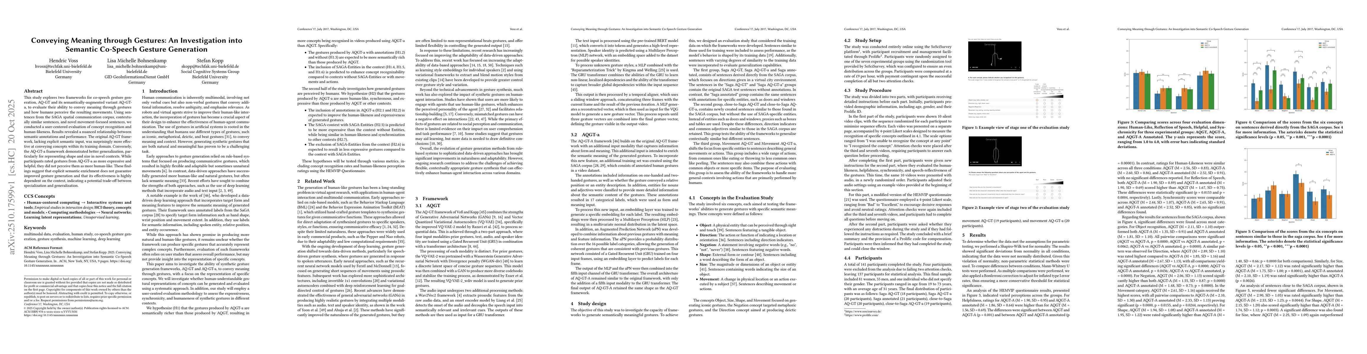 Thumbnail for Conveying Meaning through Gestures: An Investigation into Semantic
  Co-Speech Gesture Generation