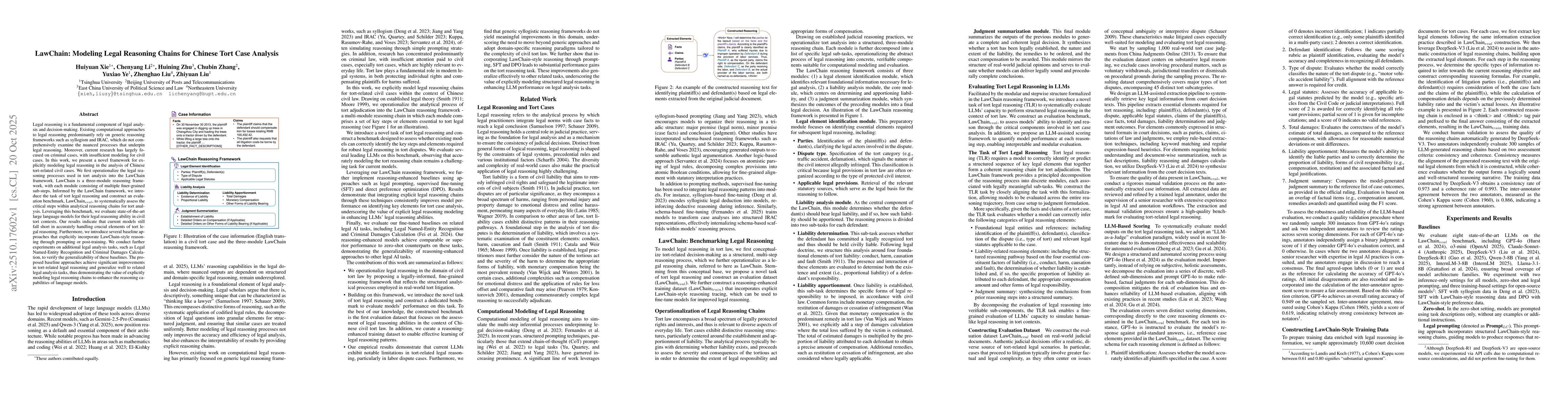 Thumbnail for LawChain: Modeling Legal Reasoning Chains for Chinese Tort Case Analysis