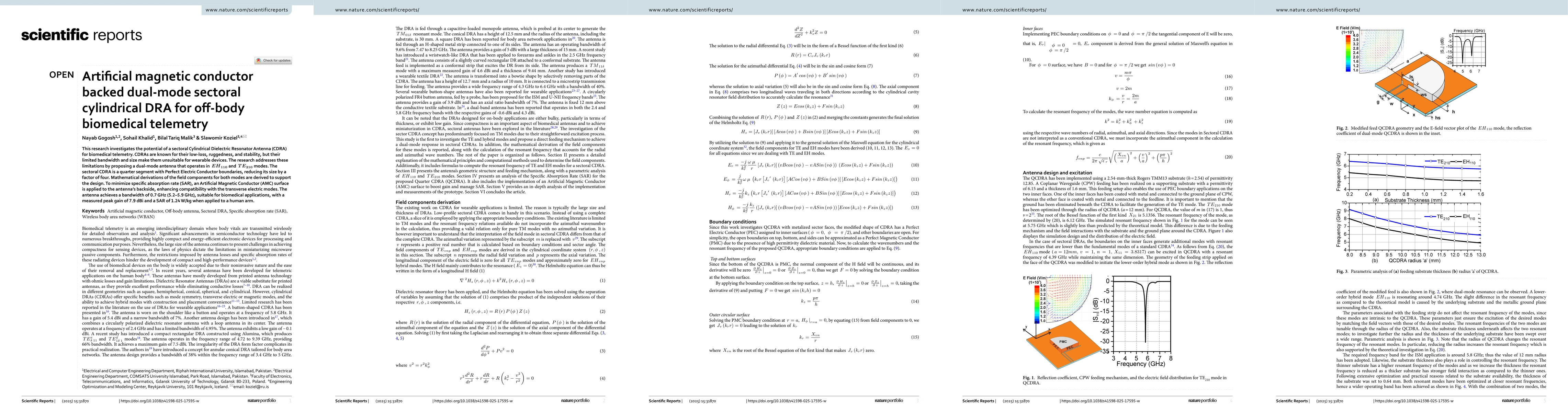 Thumbnail for Artificial magnetic conductor backed dual-mode sectoral cylindrical DRA
  for off-body biomedical telemetry