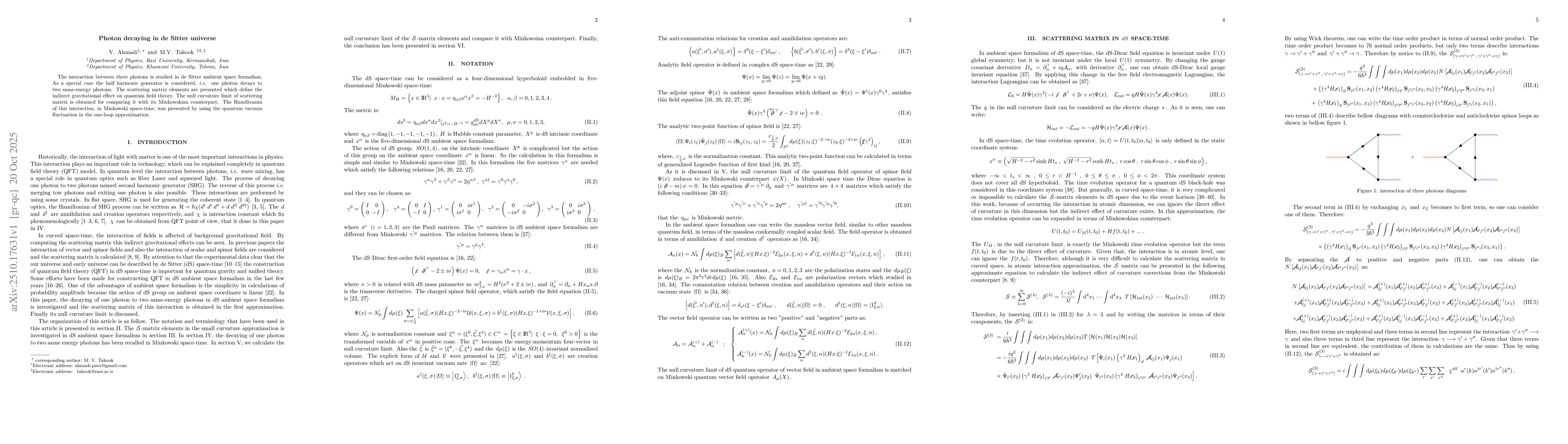 Thumbnail for Photon decaying in de Sitter universe