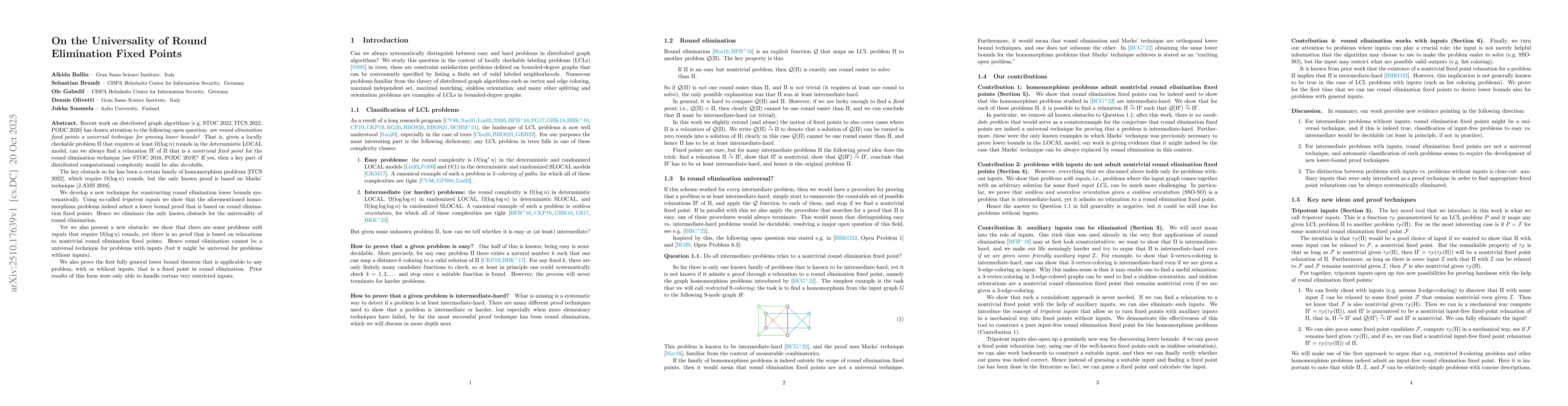 Thumbnail for On the Universality of Round Elimination Fixed Points