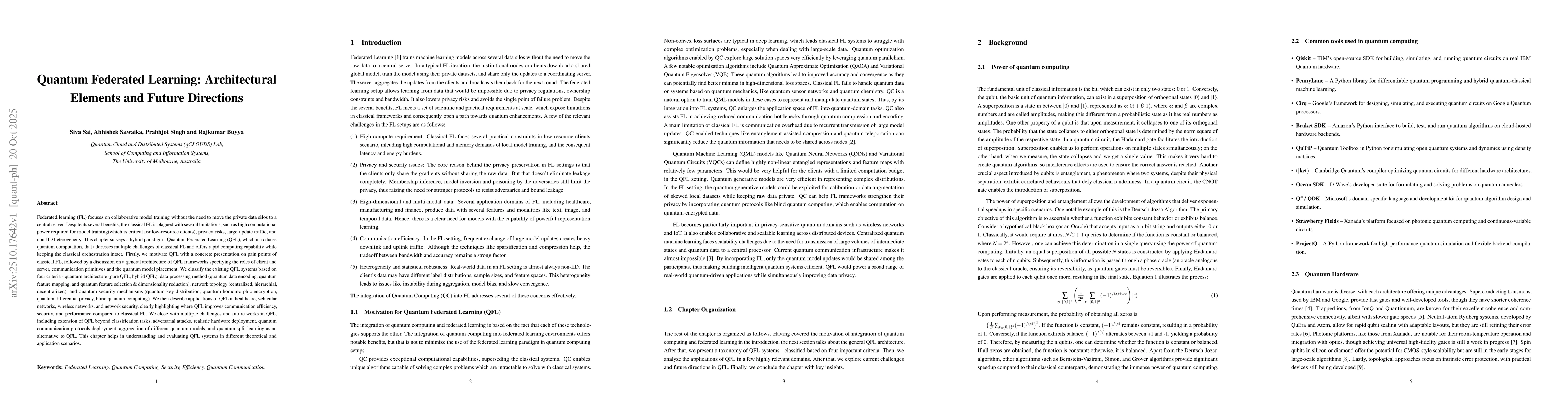 Thumbnail for Quantum Federated Learning: Architectural Elements and Future Directions