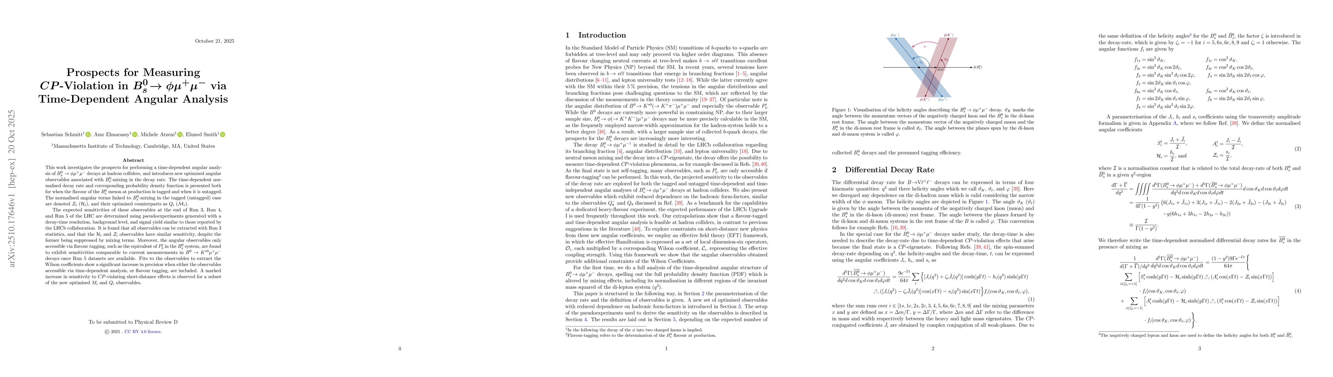 Thumbnail for Prospects for Measuring $CP$-Violation in $B_s^0 \rightarrow φ
  μ^+μ^-$ via Time-Dependent Angular Analysis