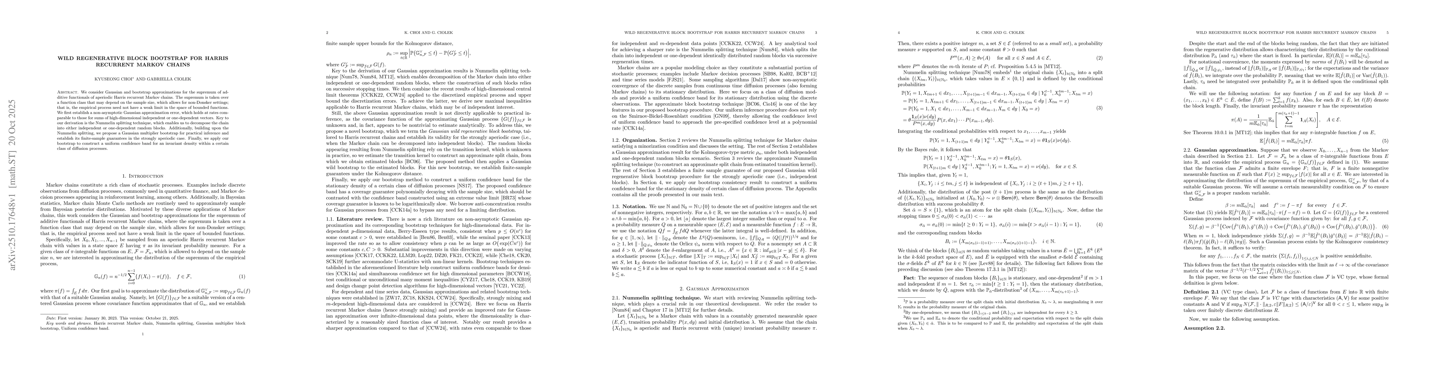 Thumbnail for Wild regenerative block bootstrap for Harris recurrent Markov chains