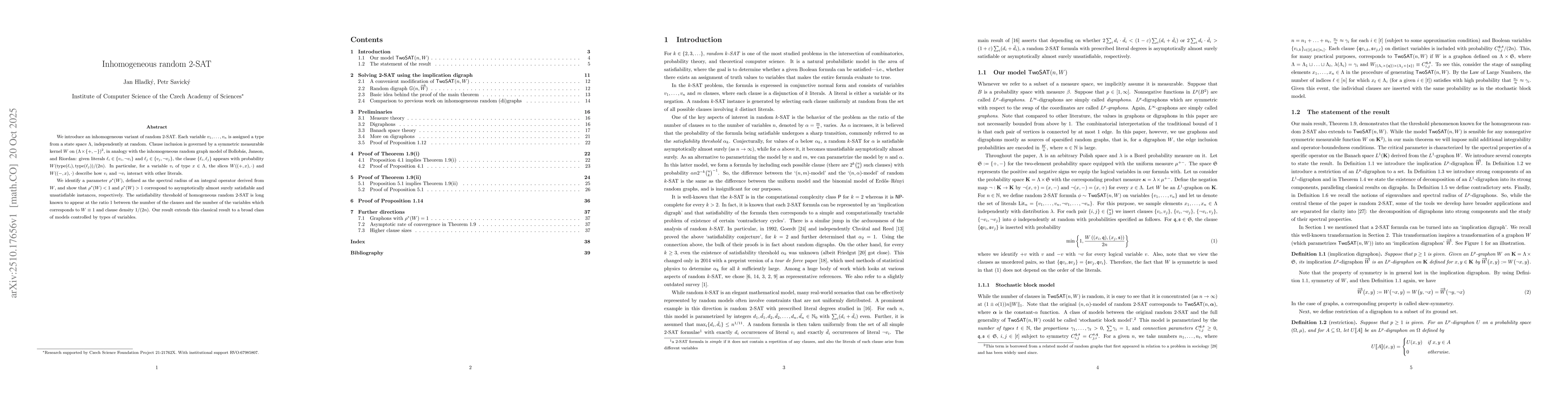 Thumbnail for Inhomogeneous random 2-SAT